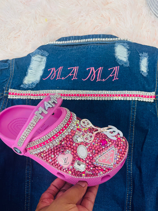 custom croc and jean jacket